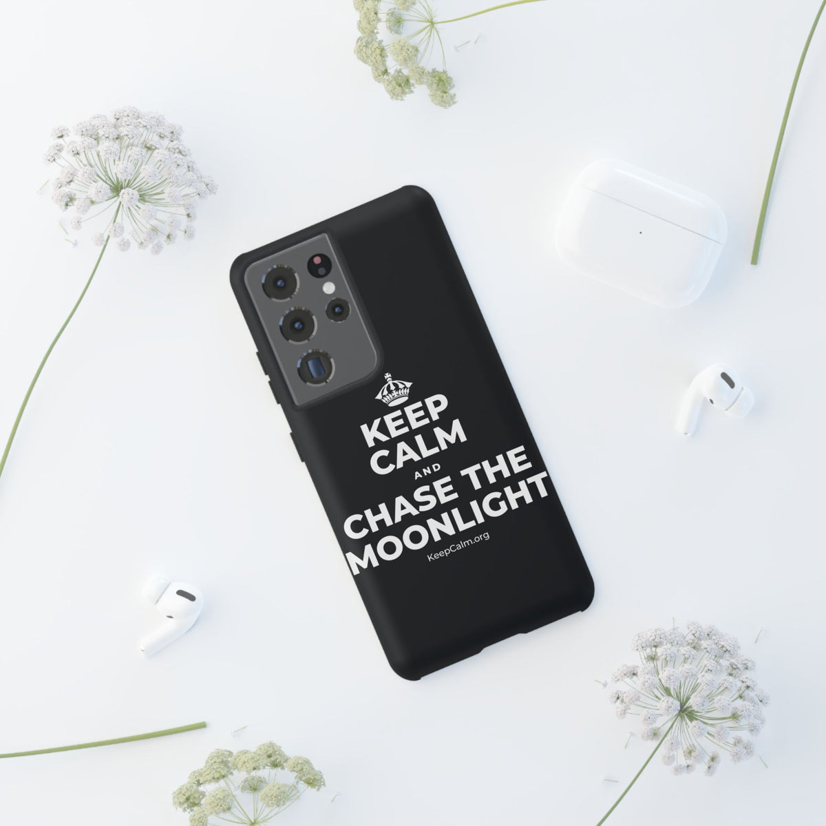 KEEP CALM AND CHASE THE MOONLIGHT Phone Case (Dark)