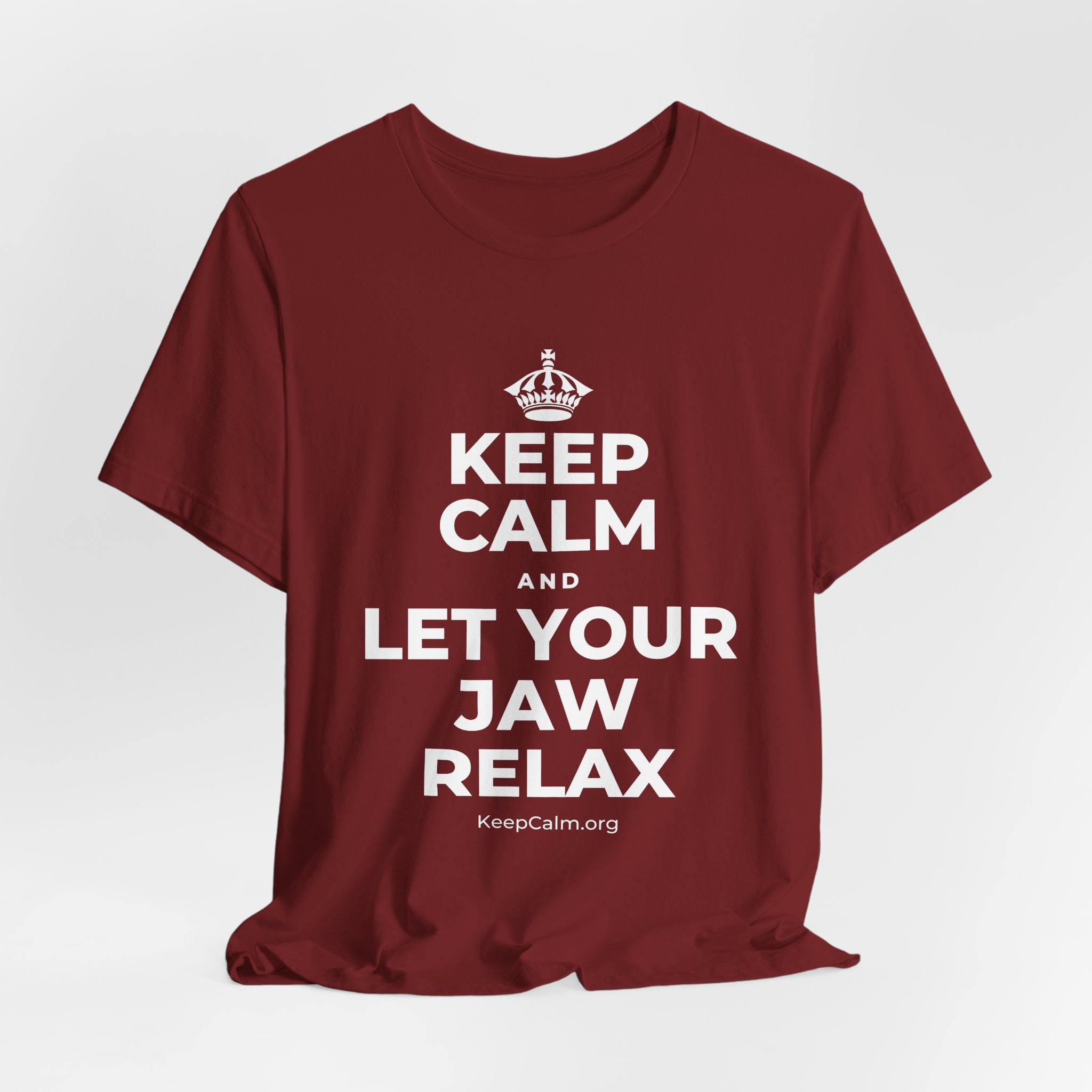 KEEP CALM AND LET YOUR JAW RELAX T-Shirt (Baby Blue–Silver)