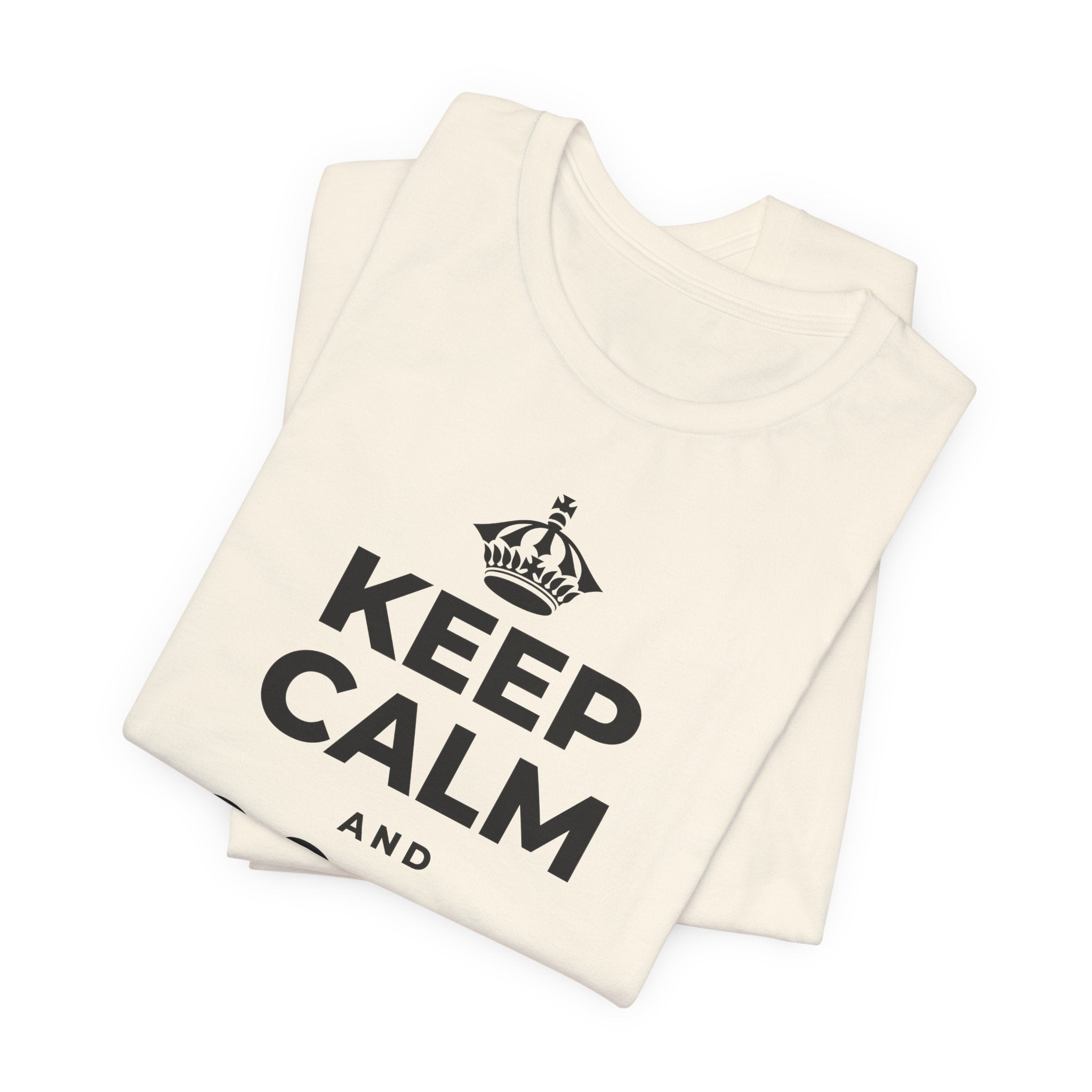 KEEP CALM AND জিনিসগুলো ঝরে যেতে দাও T-Shirt (White–Asphalt)