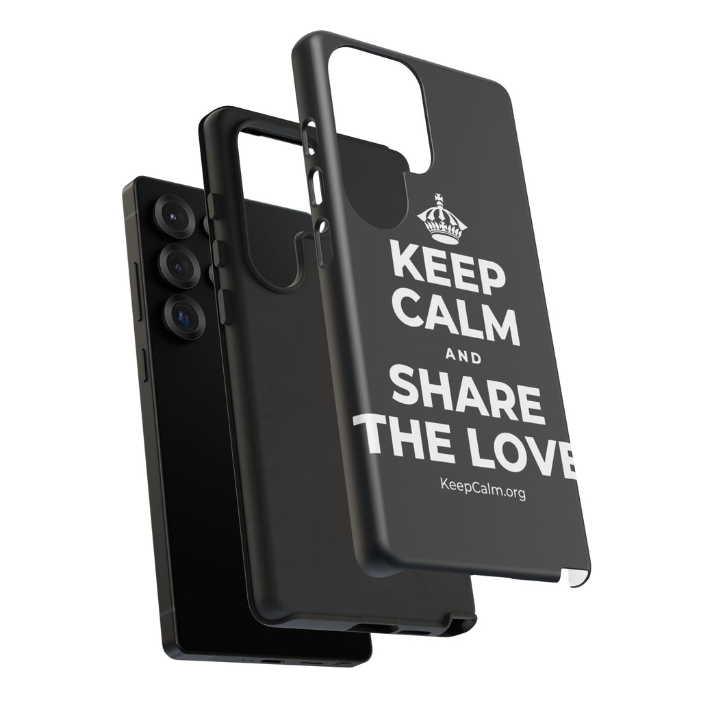 KEEP CALM AND SHARE THE LOVE Phone Case (Dark)