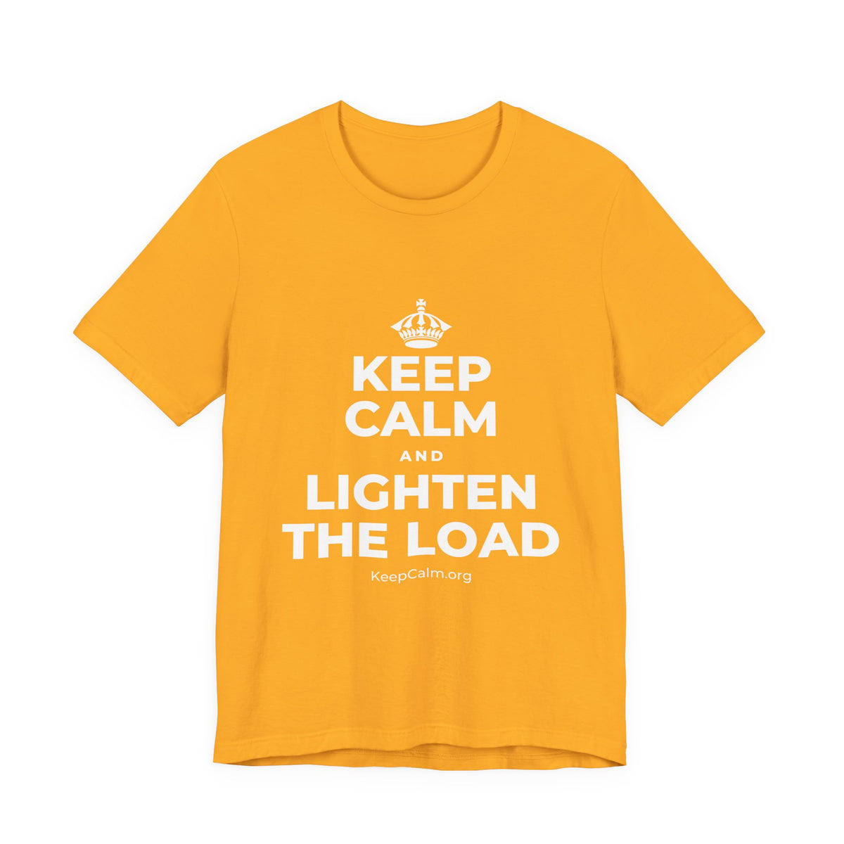 KEEP CALM AND LIGHTEN THE LOAD T-Shirt (Baby Blue–Silver)
