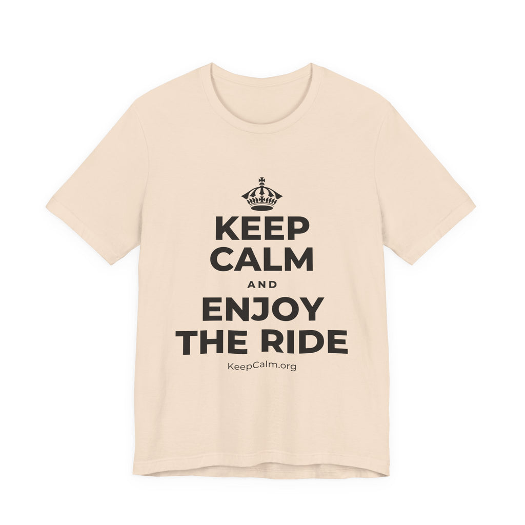 KEEP CALM AND ENJOY THE RIDE T-Shirt (Soft Cream–Heather Mauve)