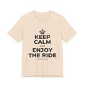KEEP CALM AND ENJOY THE RIDE T-Shirt (Soft Cream–Heather Mauve)