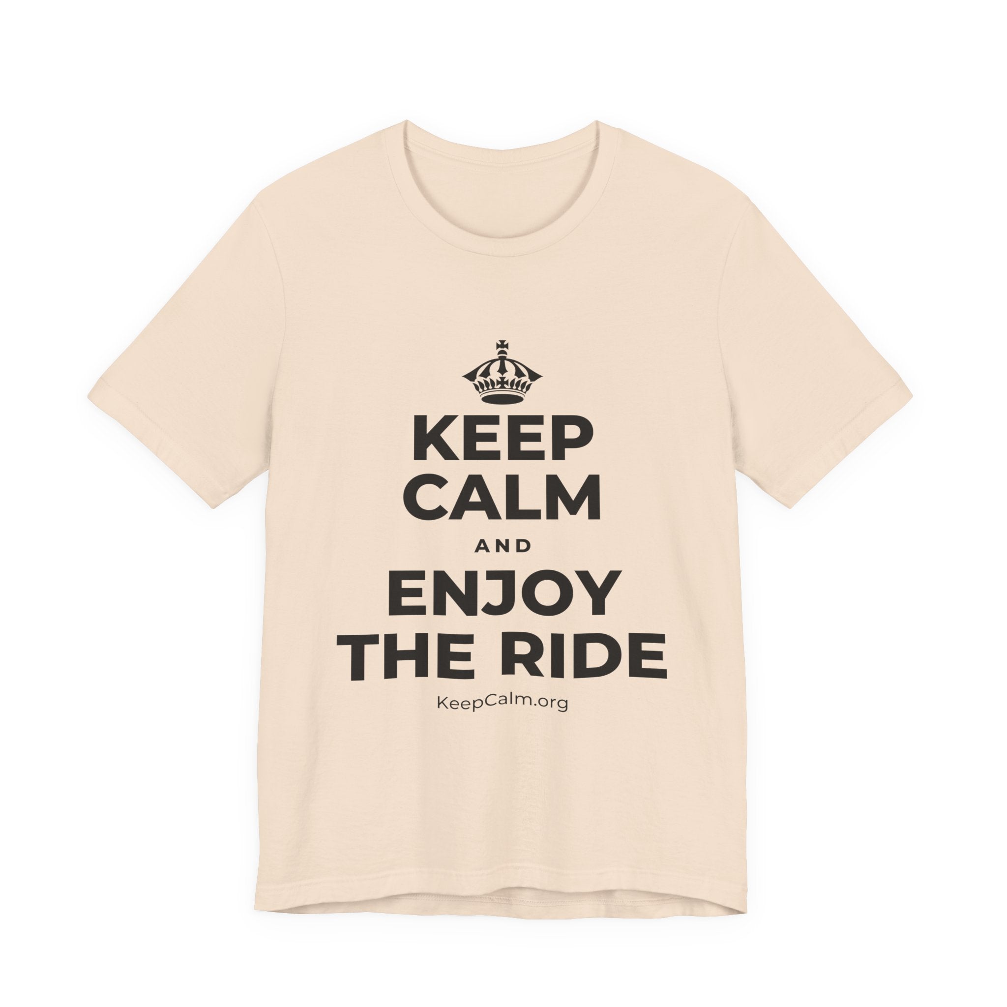 KEEP CALM AND ENJOY THE RIDE T-Shirt (Soft Cream–Heather Mauve)