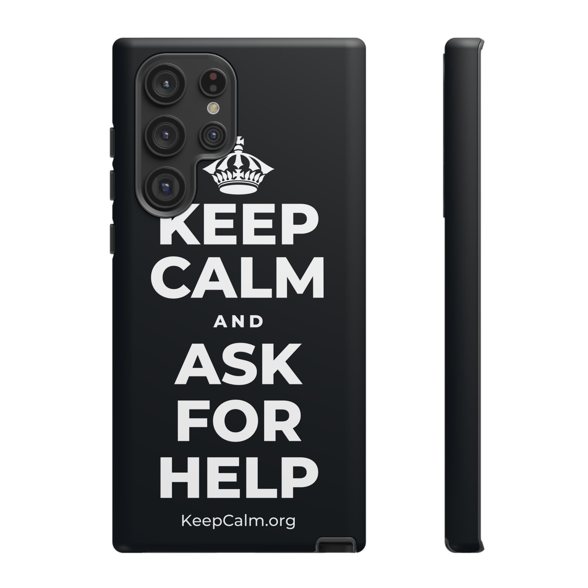 KEEP CALM AND ASK FOR HELP Phone Case (Dark)