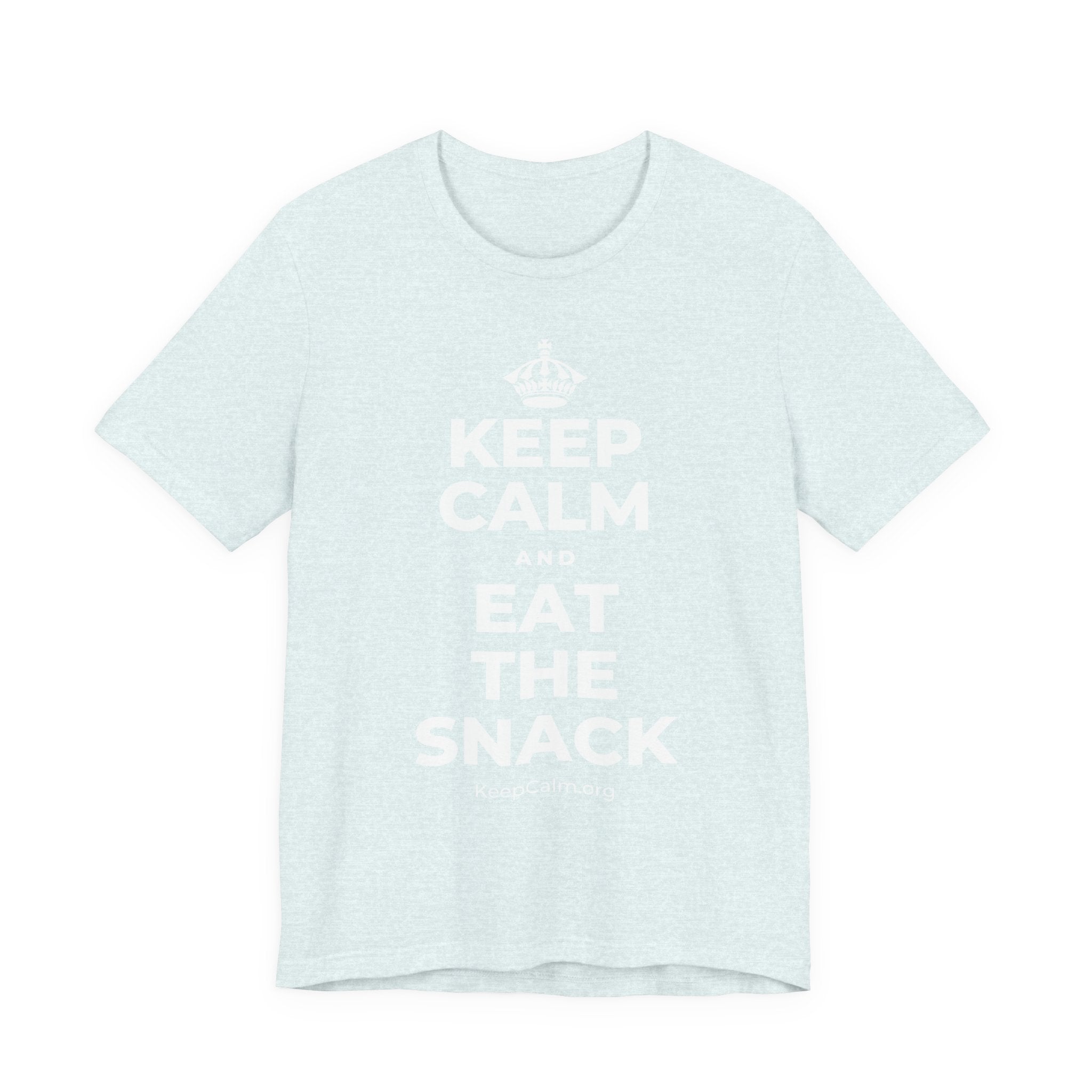 KEEP CALM AND EAT THE SNACK T-Shirt (Soft Cream–Heather Mauve)