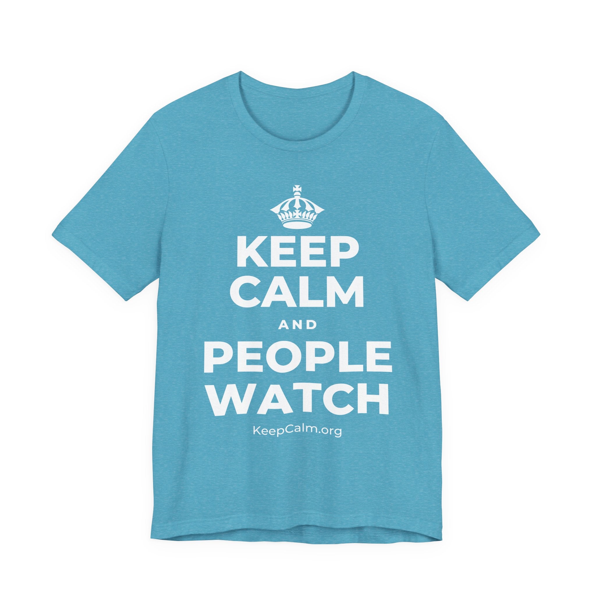 KEEP CALM AND PEOPLE WATCH T-Shirt (Soft Cream–Heather Mauve)