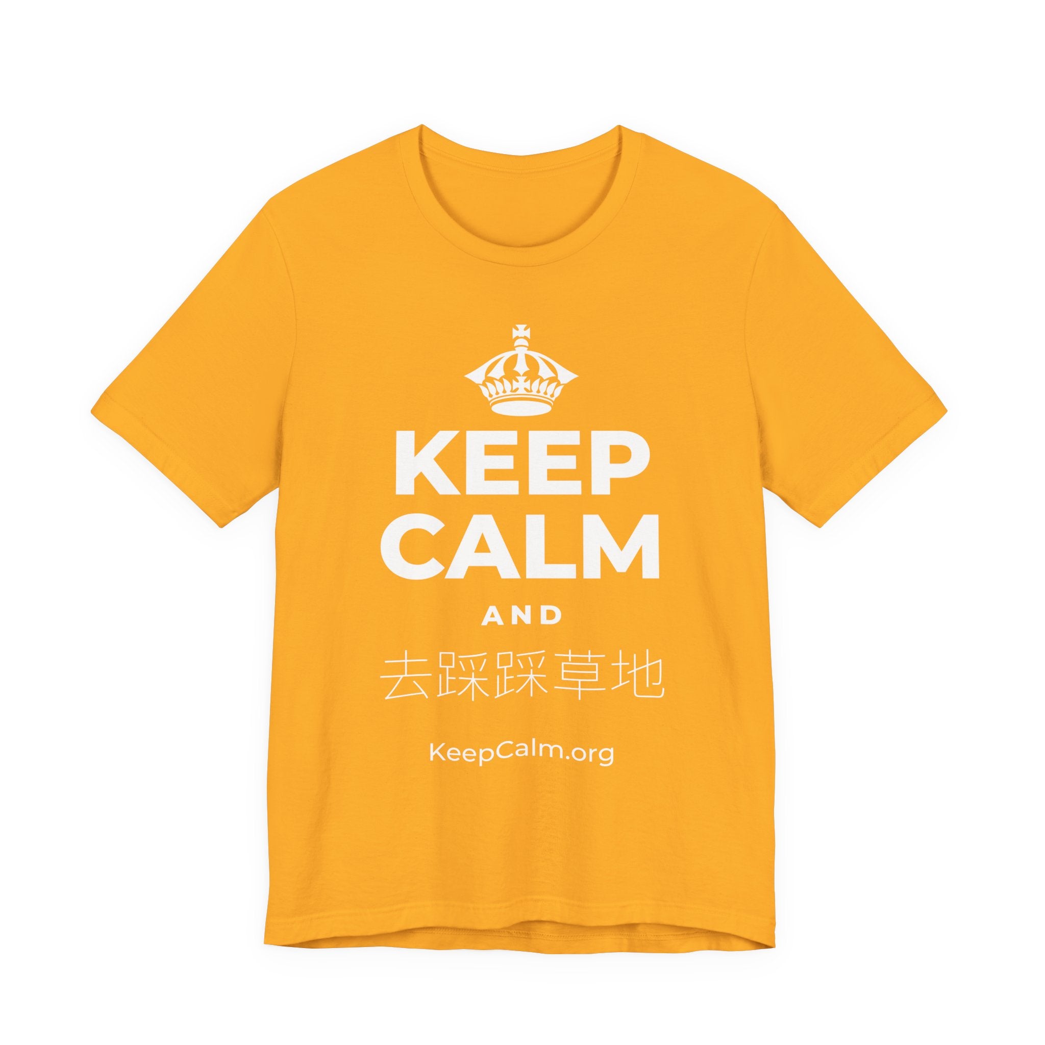 KEEP CALM AND 去踩踩草地 T-Shirt (Baby Blue–Silver)