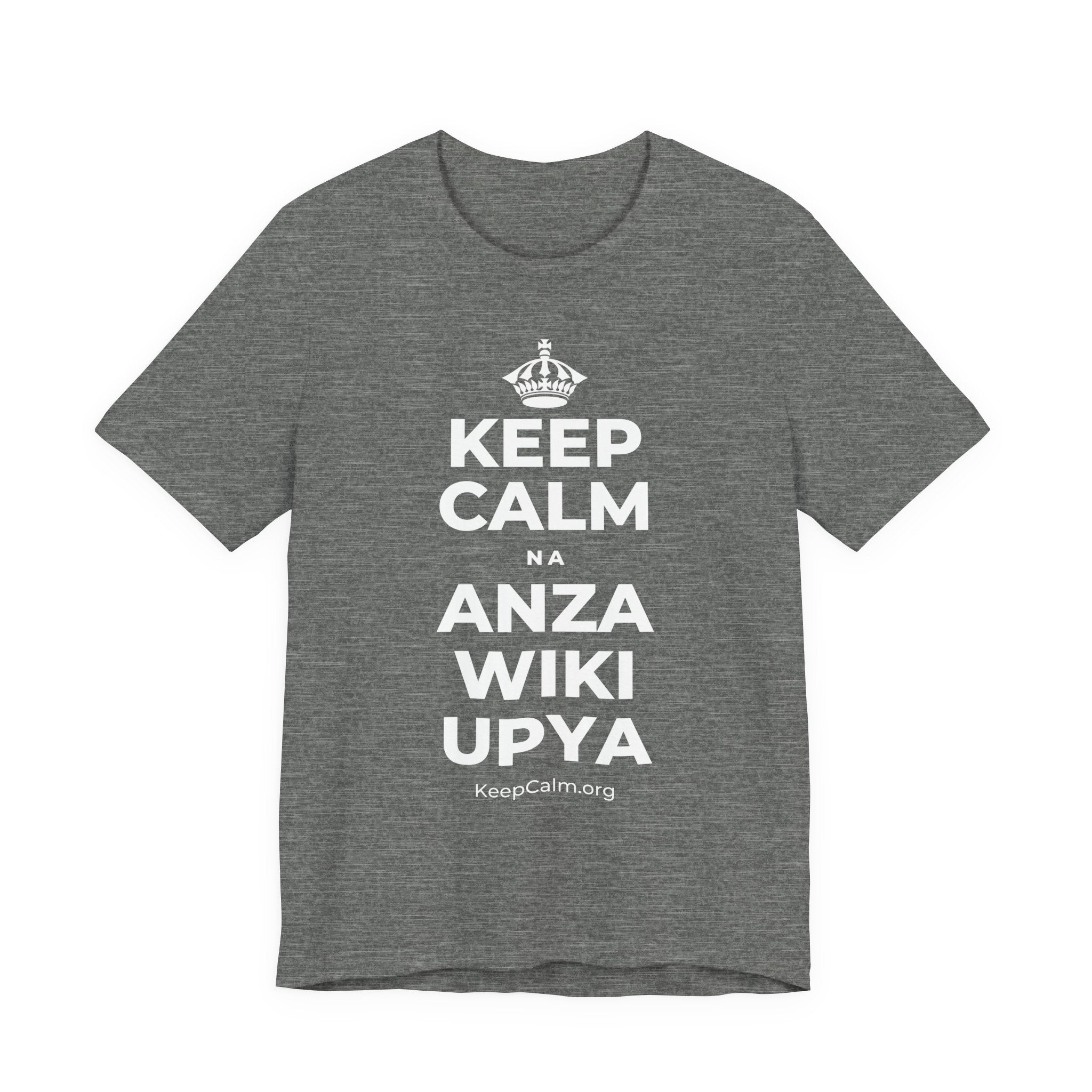 KEEP CALM NA ANZA WIKI UPYA T-Shirt (Baby Blue–Silver)