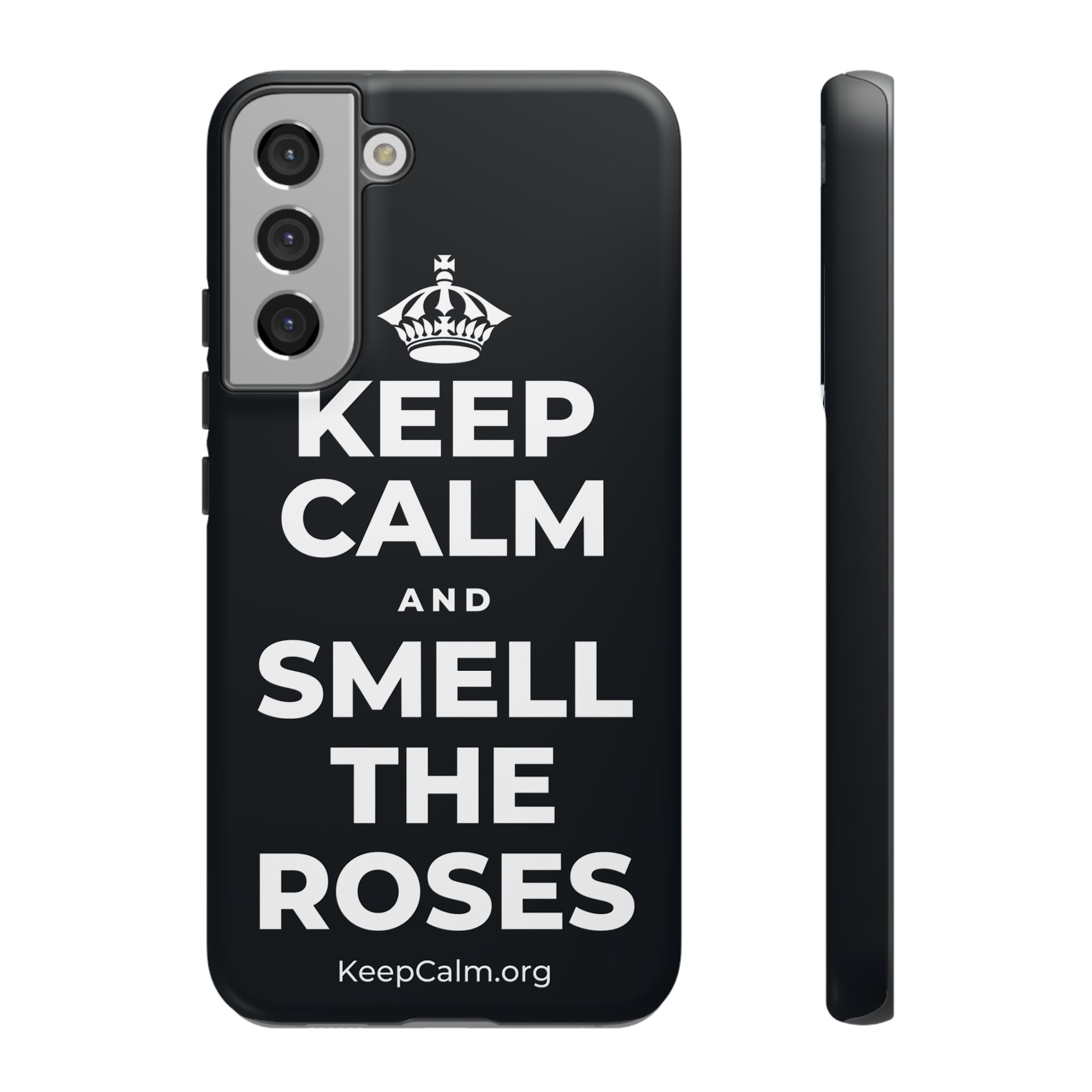 KEEP CALM AND SMELL THE ROSES Phone Case (Dark)