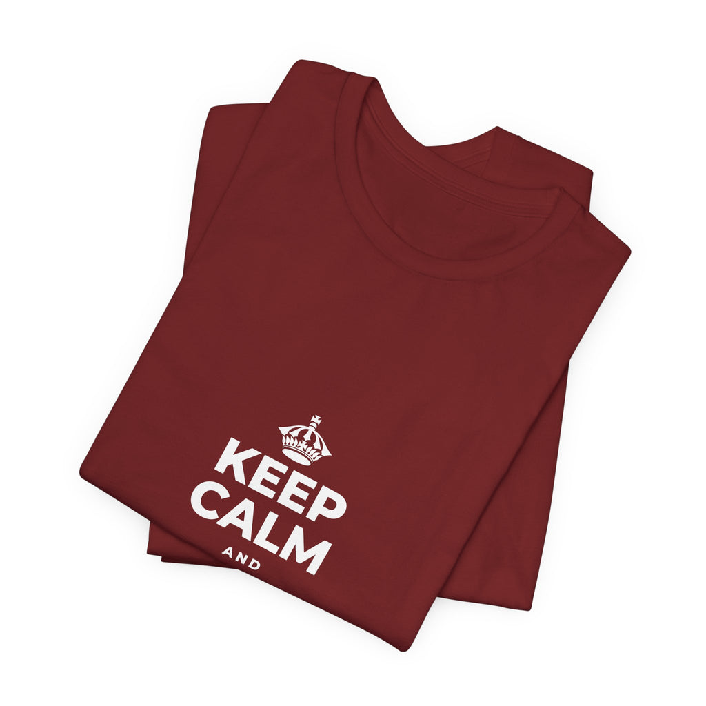 KEEP CALM AND STAY UNBOTHERED T-Shirt (Baby Blue–Silver)