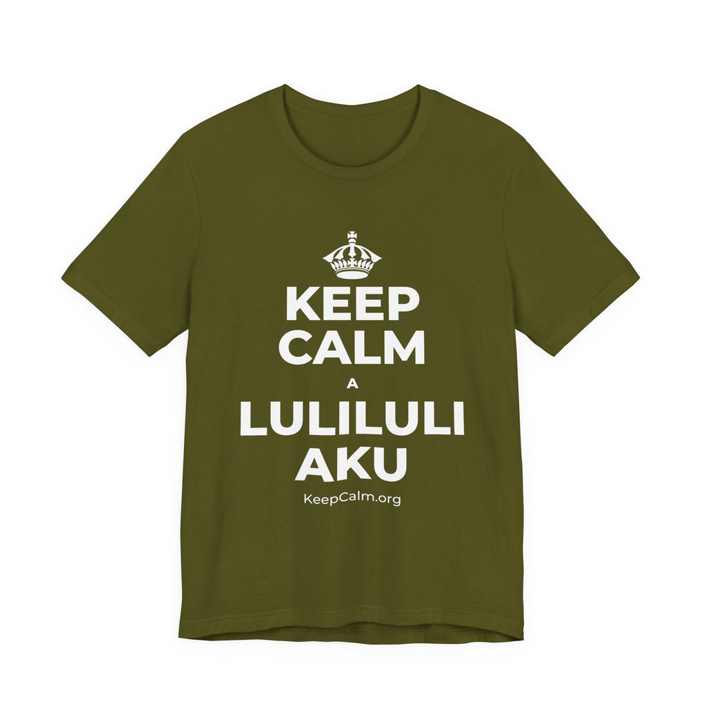 KEEP CALM A LULILULI AKU T-Shirt (Baby Blue–Silver)