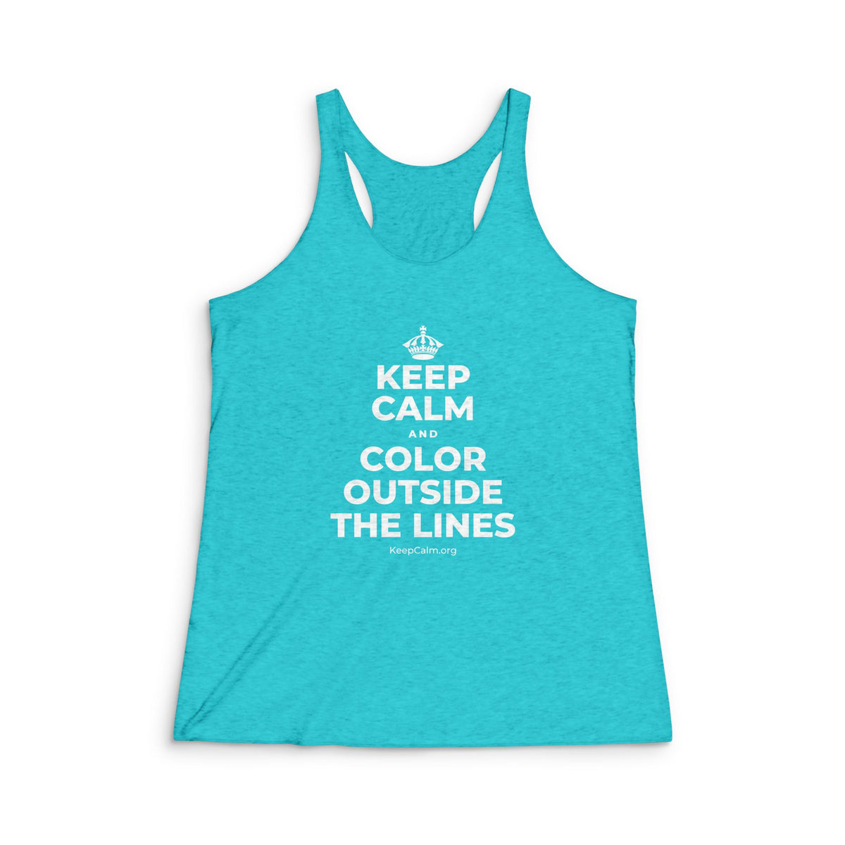 KEEP CALM AND COLOR OUTSIDE THE LINES Women's Racerback Tank