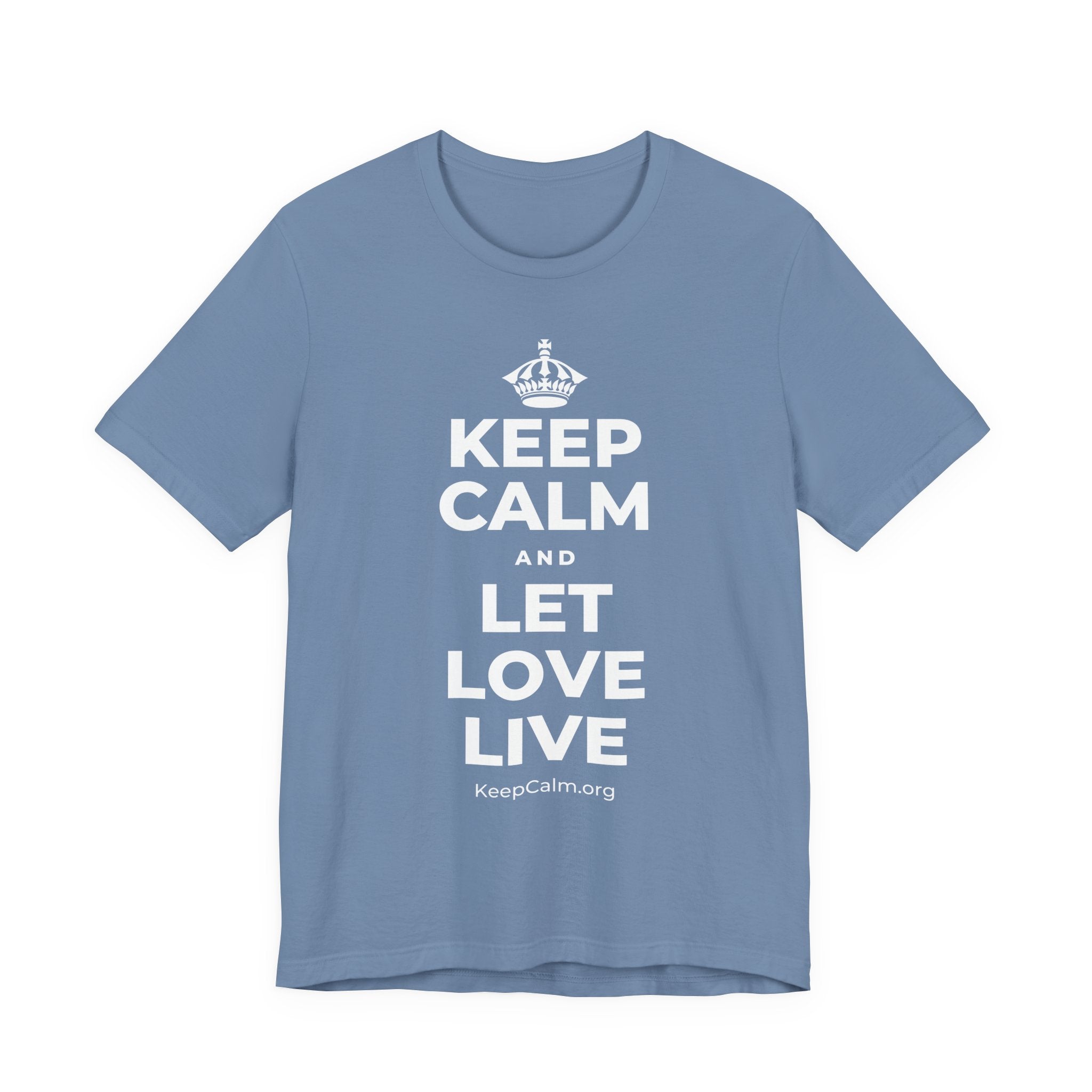 KEEP CALM AND LET LOVE LIVE T-Shirt (Soft Cream–Heather Mauve)