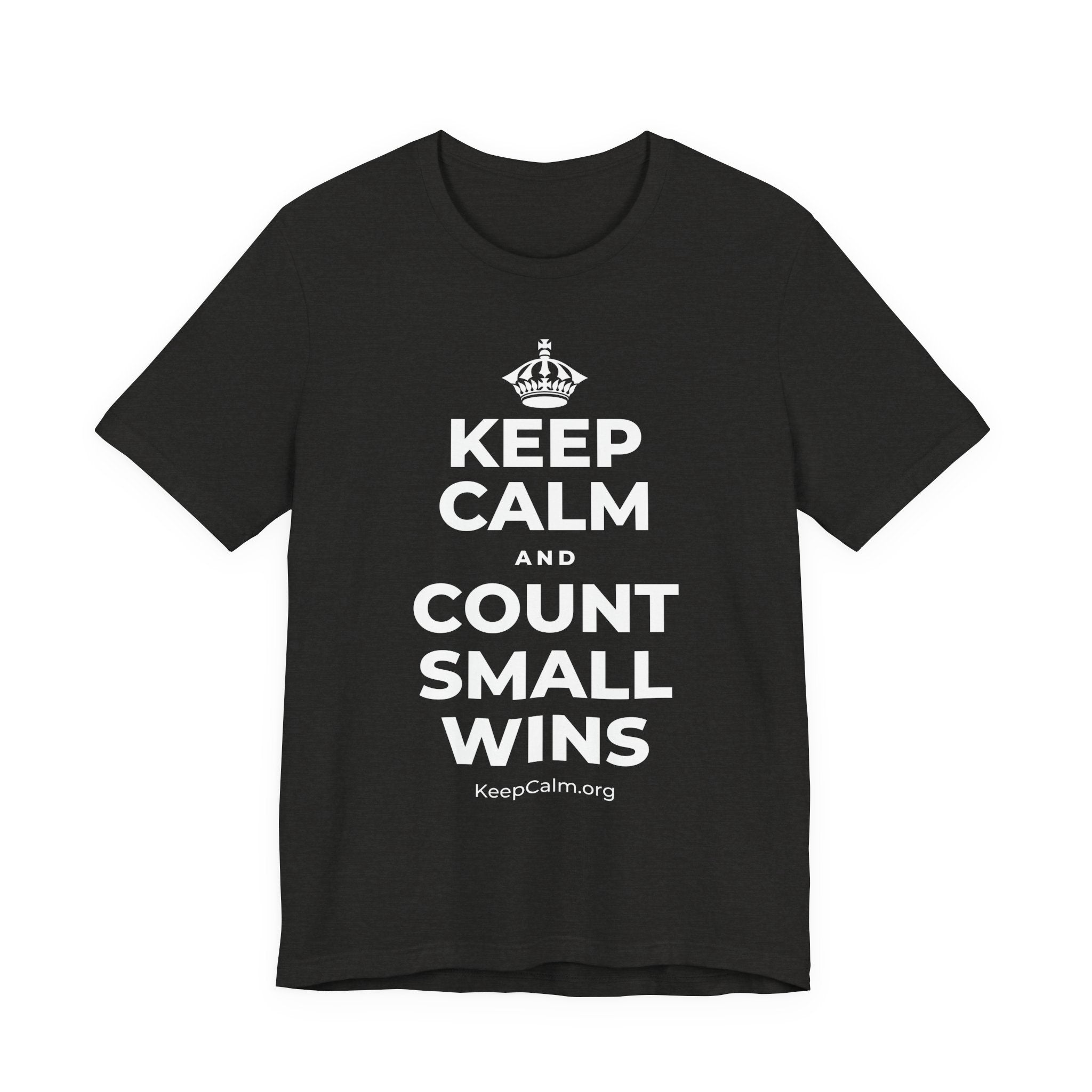 KEEP CALM AND COUNT SMALL WINS T-Shirt (Soft Cream–Heather Mauve)
