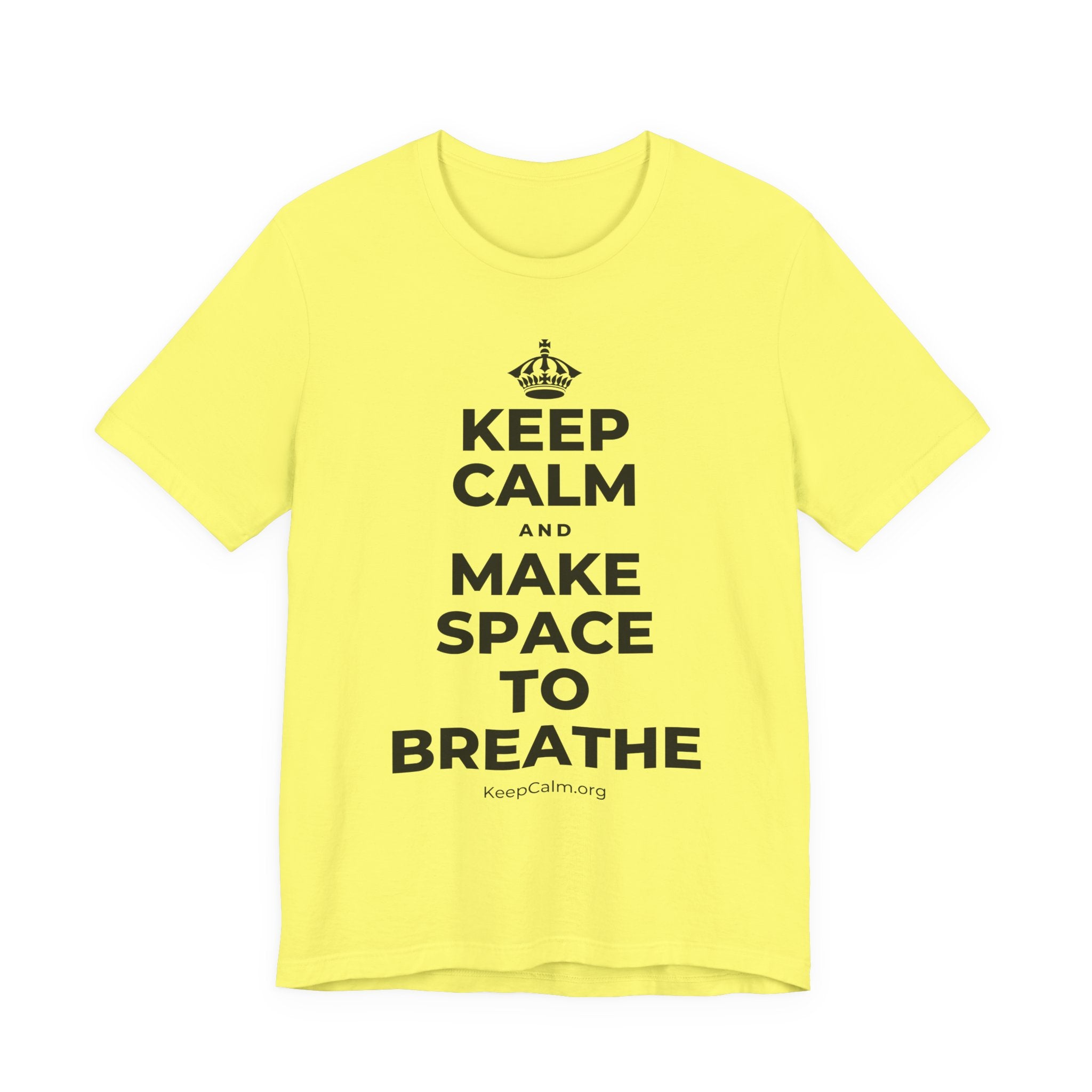 KEEP CALM AND MAKE SPACE TO BREATHE T-Shirt (Soft Cream–Heather Mauve)
