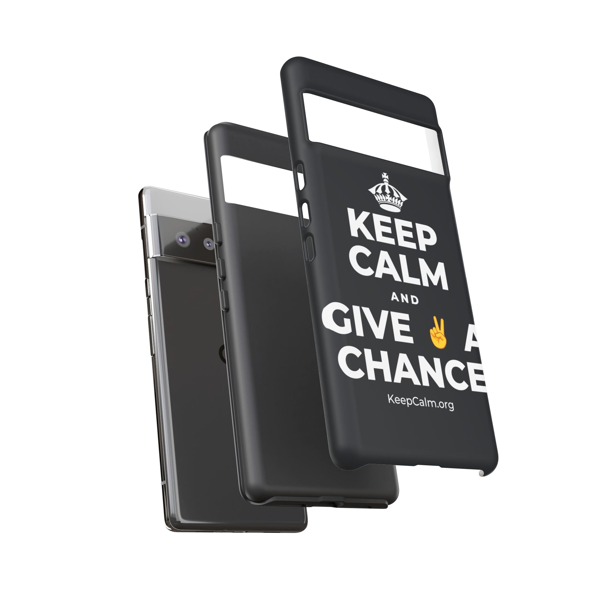 KEEP CALM AND GIVE ✌️ A CHANCE Phone Case (Dark)