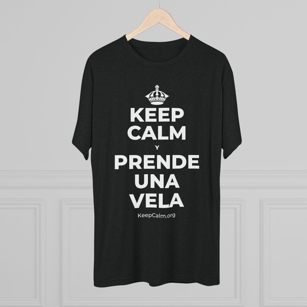 KEEP CALM Y PRENDE UNA VELA Tri-Blend Tee