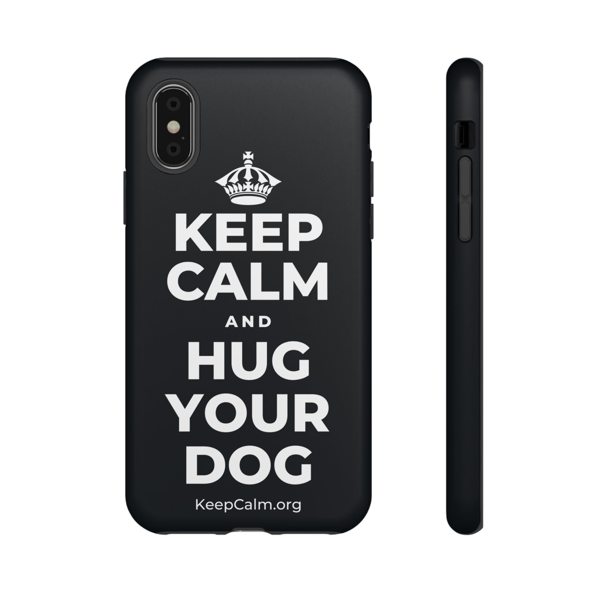 KEEP CALM AND HUG YOUR DOG Phone Case (Dark)