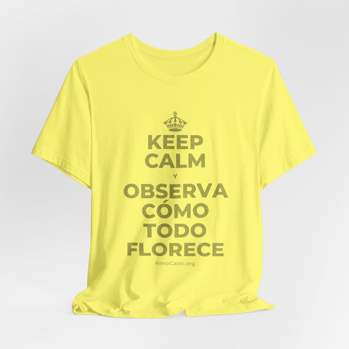 KEEP CALM Y OBSERVA CÓMO TODO FLORECE T-Shirt (Soft Cream–Heather Mauve)