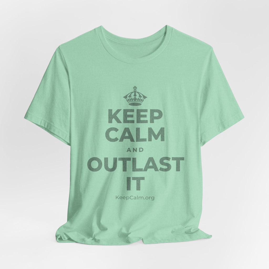 KEEP CALM AND OUTLAST IT T-Shirt (Baby Blue–Silver)