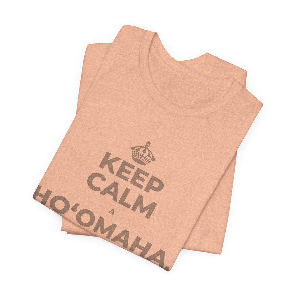 KEEP CALM A HOʻOMAHA, A LAILA KŪ T-Shirt (Soft Cream–Heather Mauve)