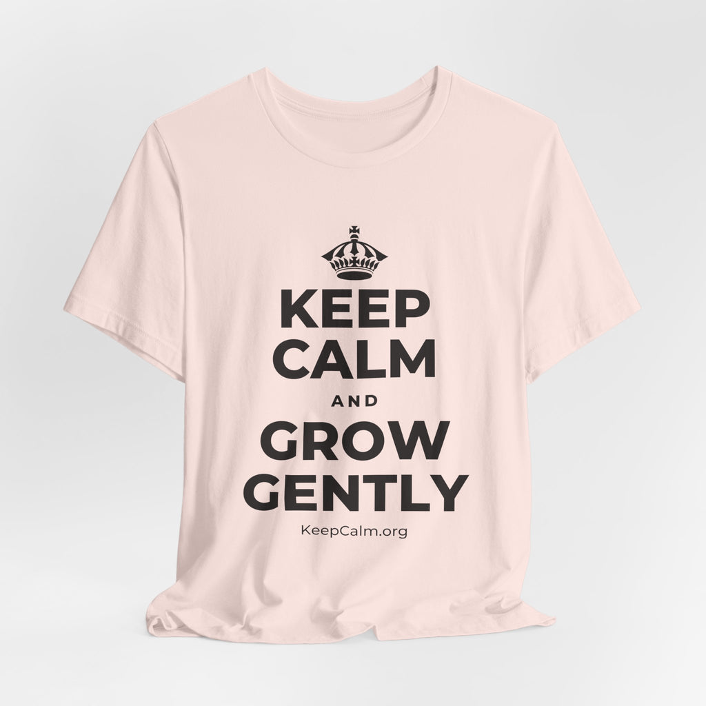 KEEP CALM AND GROW GENTLY T-Shirt (Soft Cream–Heather Mauve)