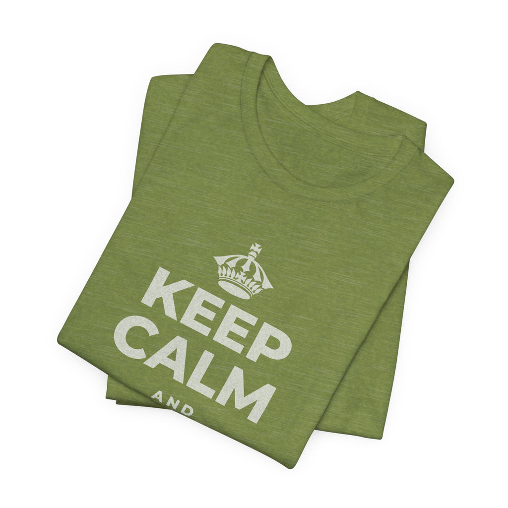 KEEP CALM AND WRITE IT DOWN T-Shirt (Baby Blue–Silver)