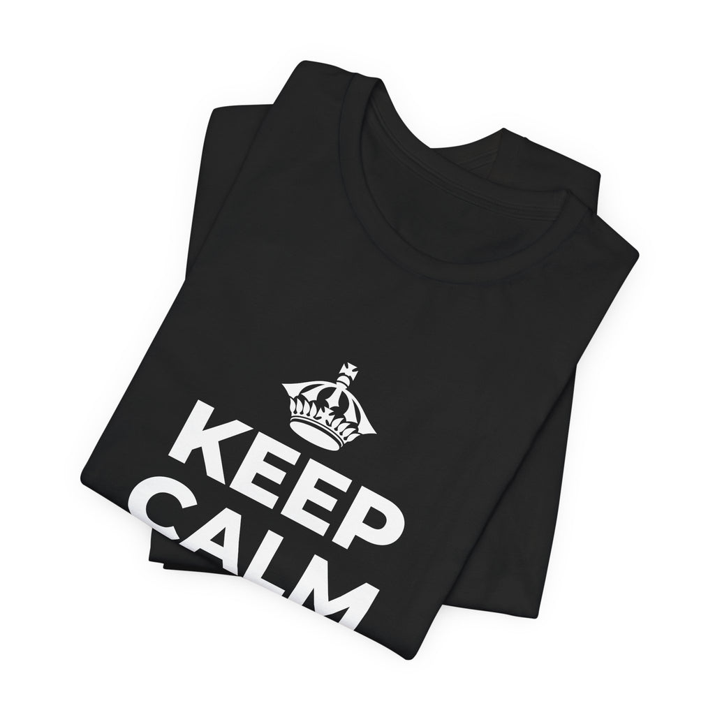 KEEP CALM AND LOCK IN T-Shirt (White–Asphalt)