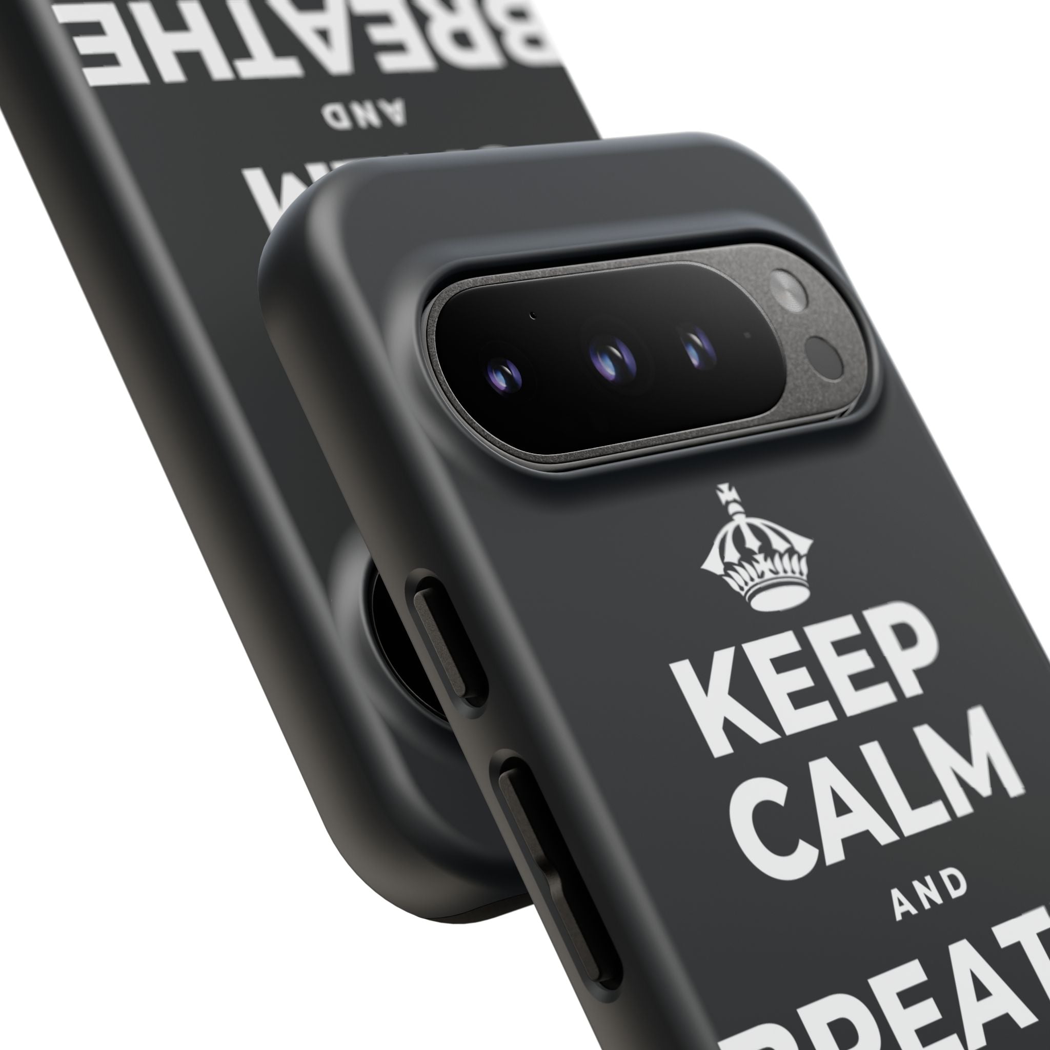 KEEP CALM AND BREATHE BEFORE YOU BEGIN Phone Case (Dark)