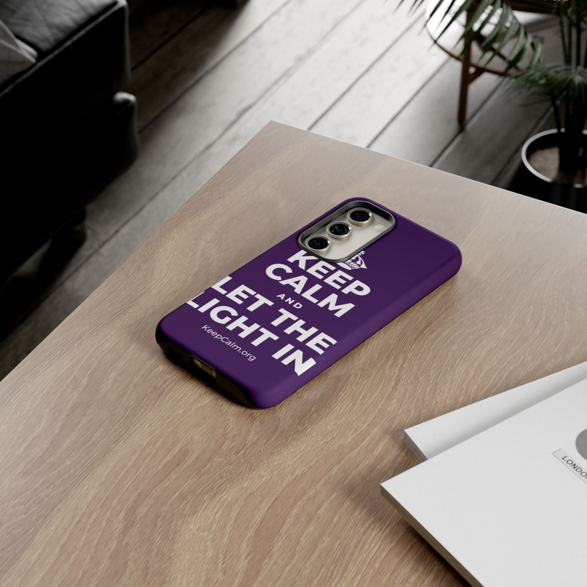 KEEP CALM AND LET THE LIGHT IN Phone Case
