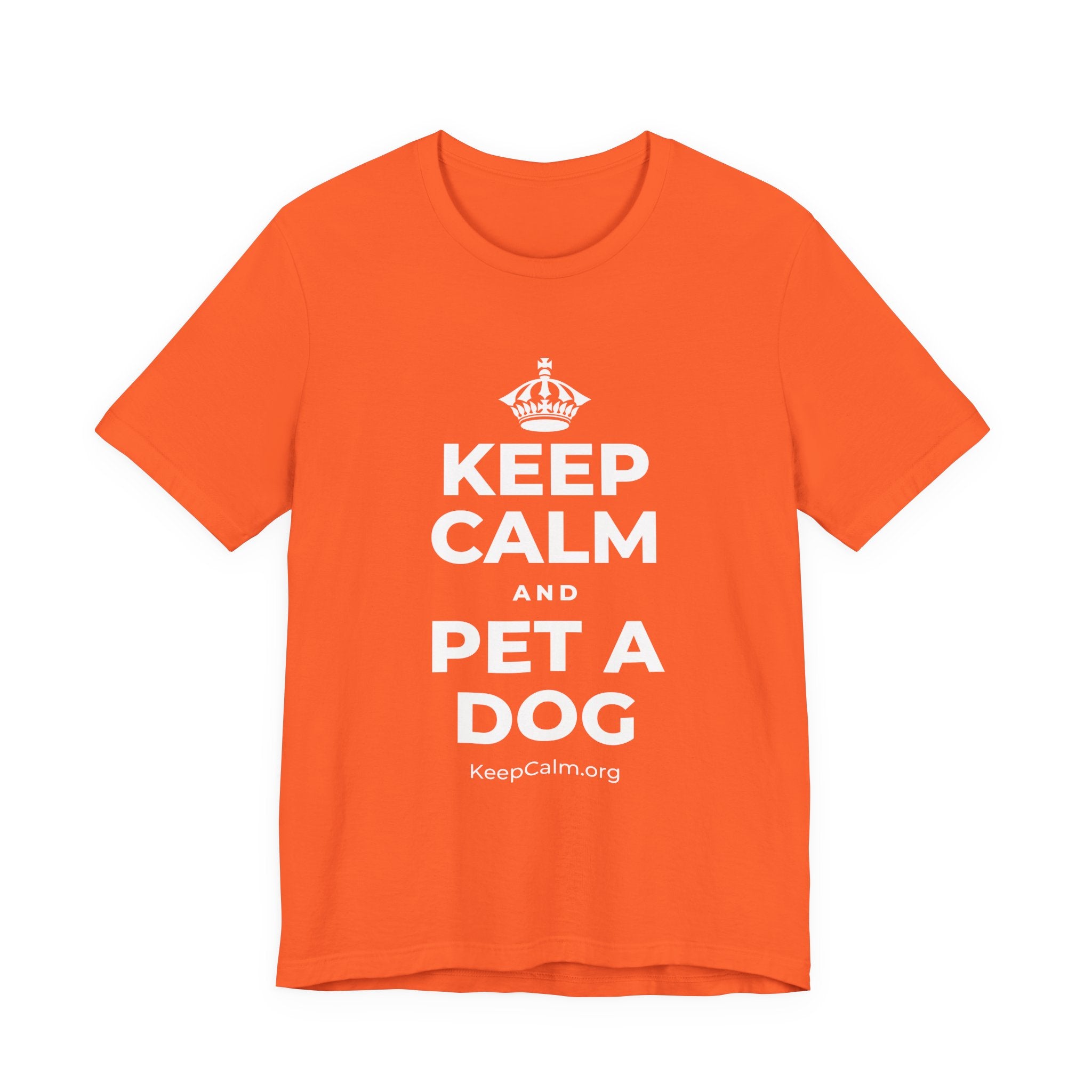 KEEP CALM AND PET A DOG T-Shirt (Baby Blue–Silver)