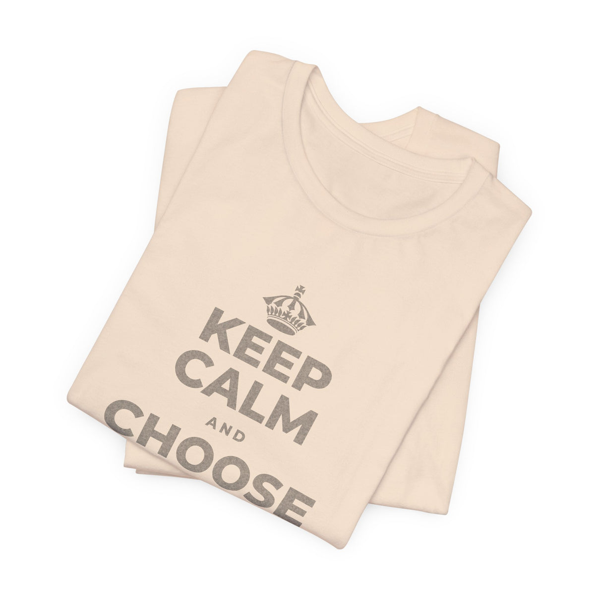 KEEP CALM AND CHOOSE PRESENCE OVER PRESENTS T-Shirt (Soft Cream–Heather Mauve)
