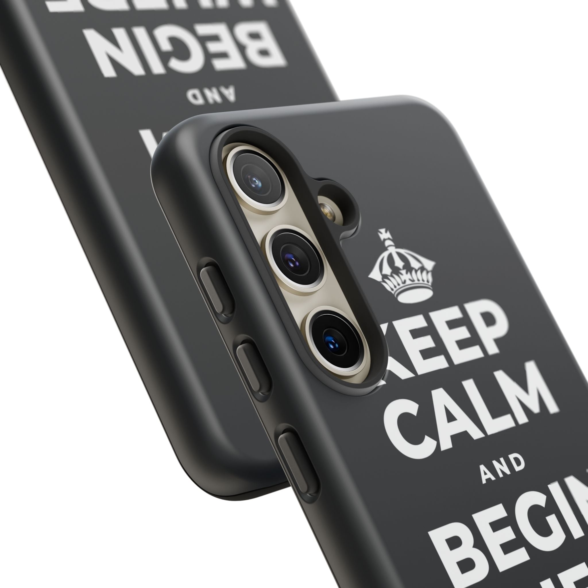KEEP CALM AND BEGIN WHERE YOU ARE Phone Case (Dark)