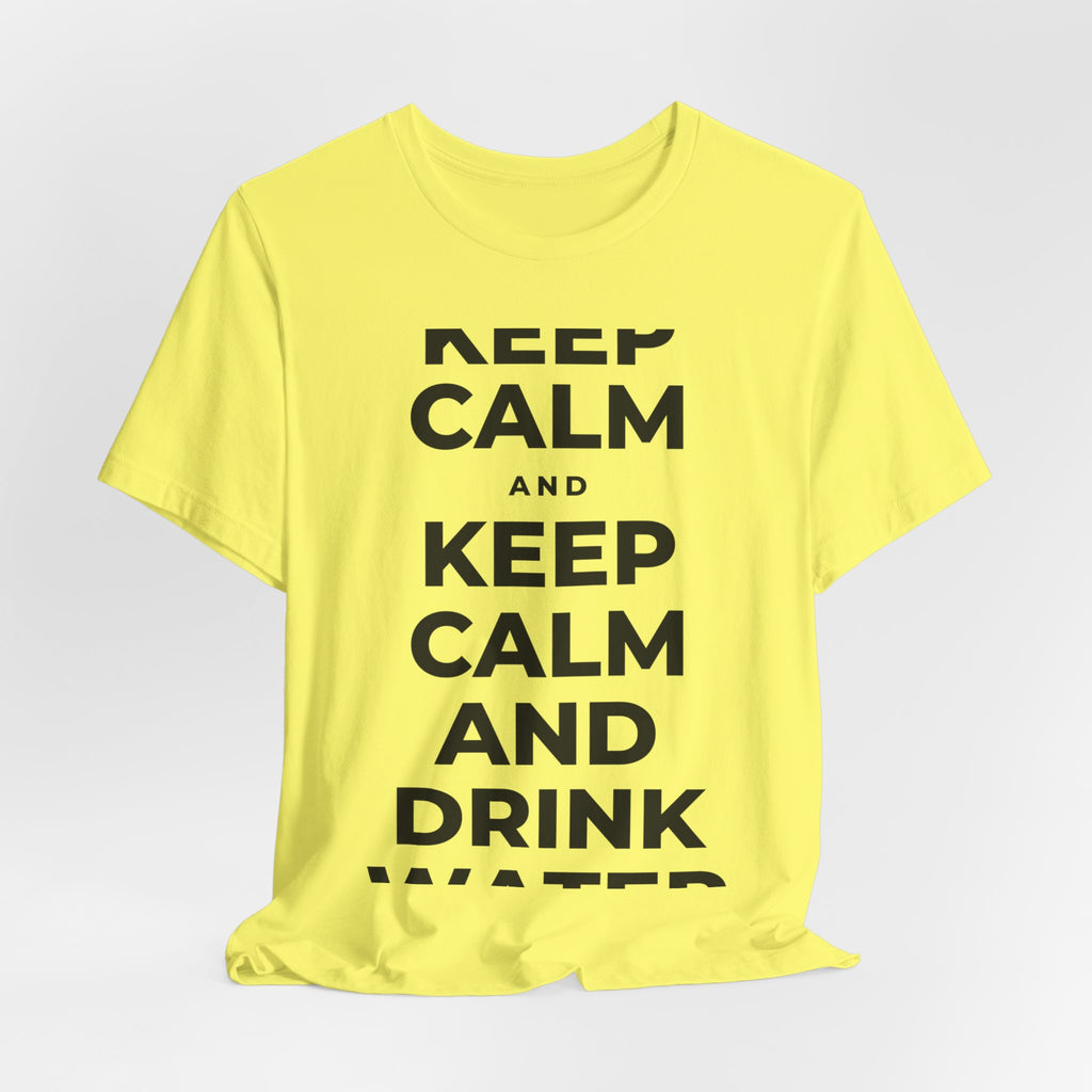 KEEP CALM AND DRINK WATER T-Shirt (Soft Cream–Heather Mauve)