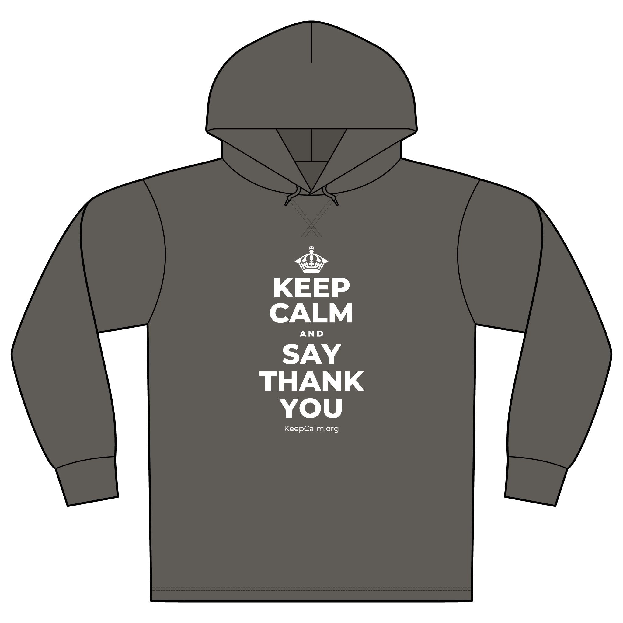 KEEP CALM AND SAY THANK YOU Organic Hoodie Tee