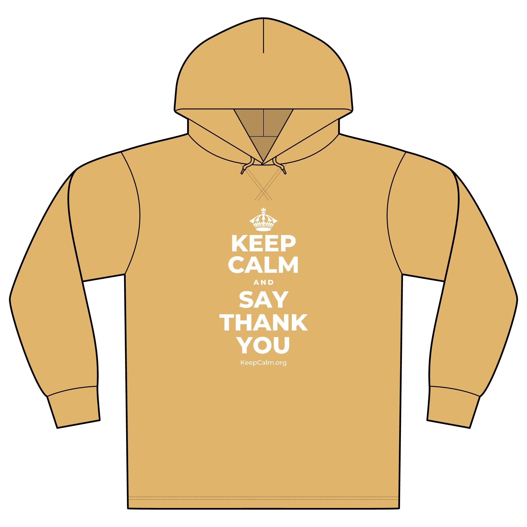 KEEP CALM AND SAY THANK YOU Organic Hoodie Tee
