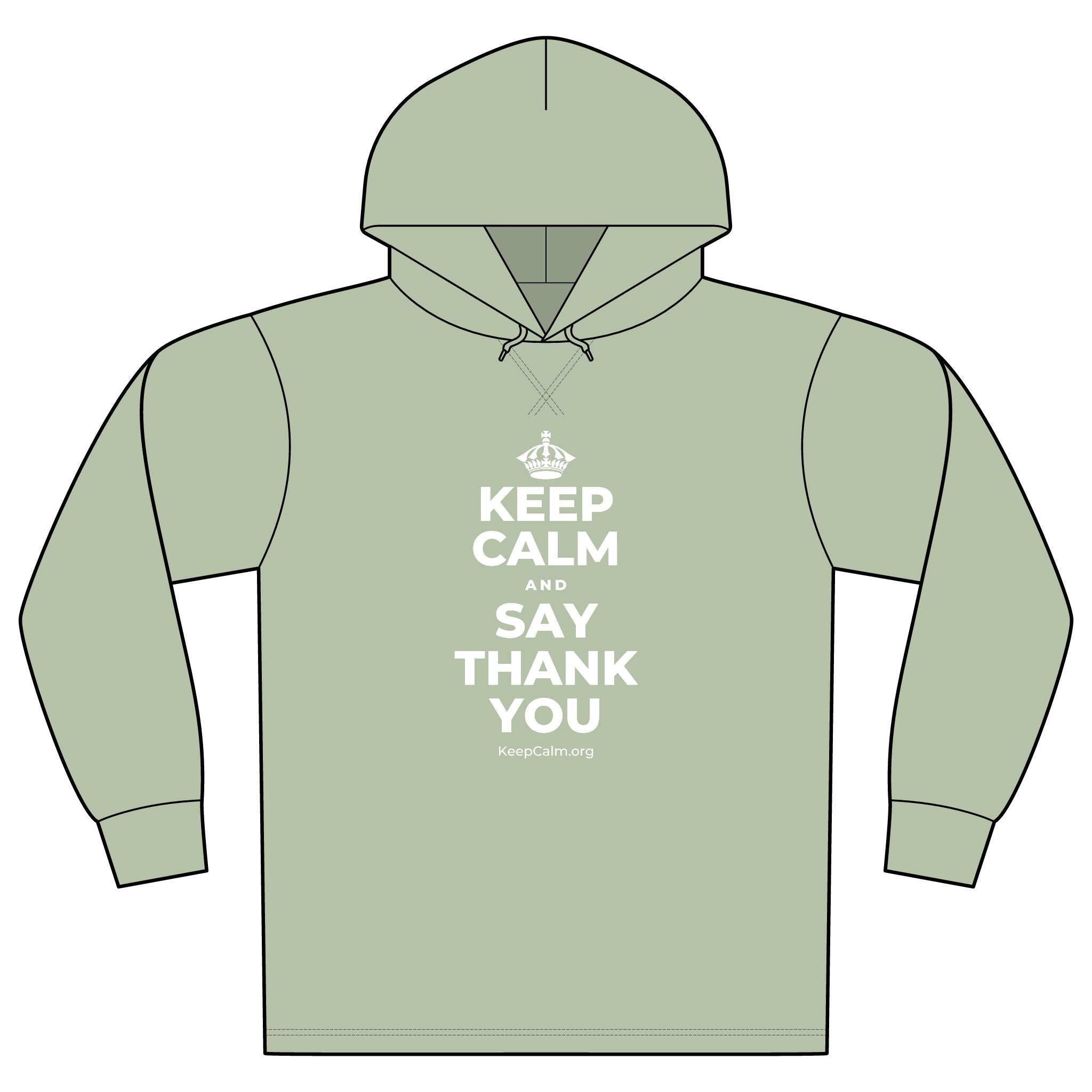 KEEP CALM AND SAY THANK YOU Organic Hoodie Tee