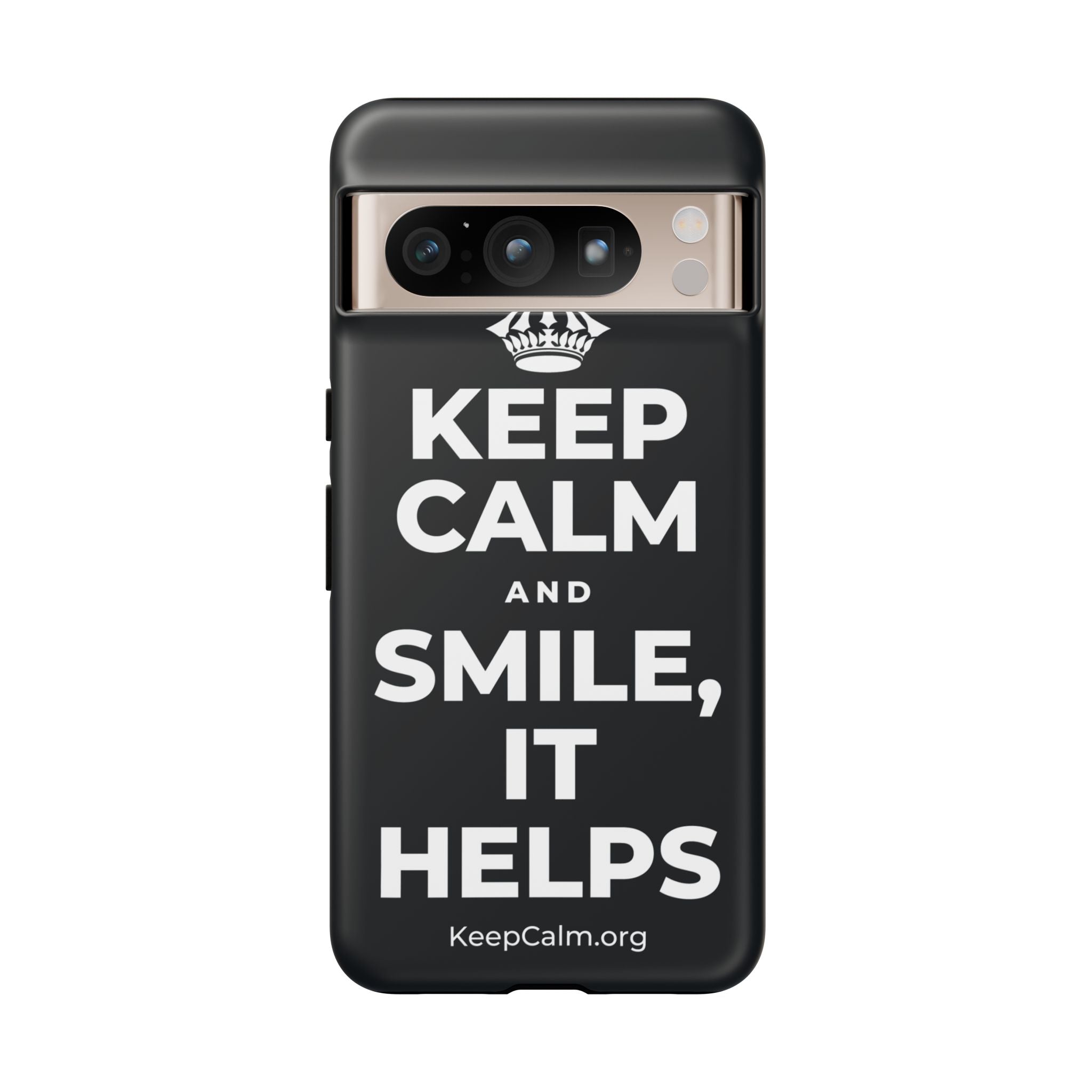 KEEP CALM AND SMILE, IT HELPS Phone Case (Dark)
