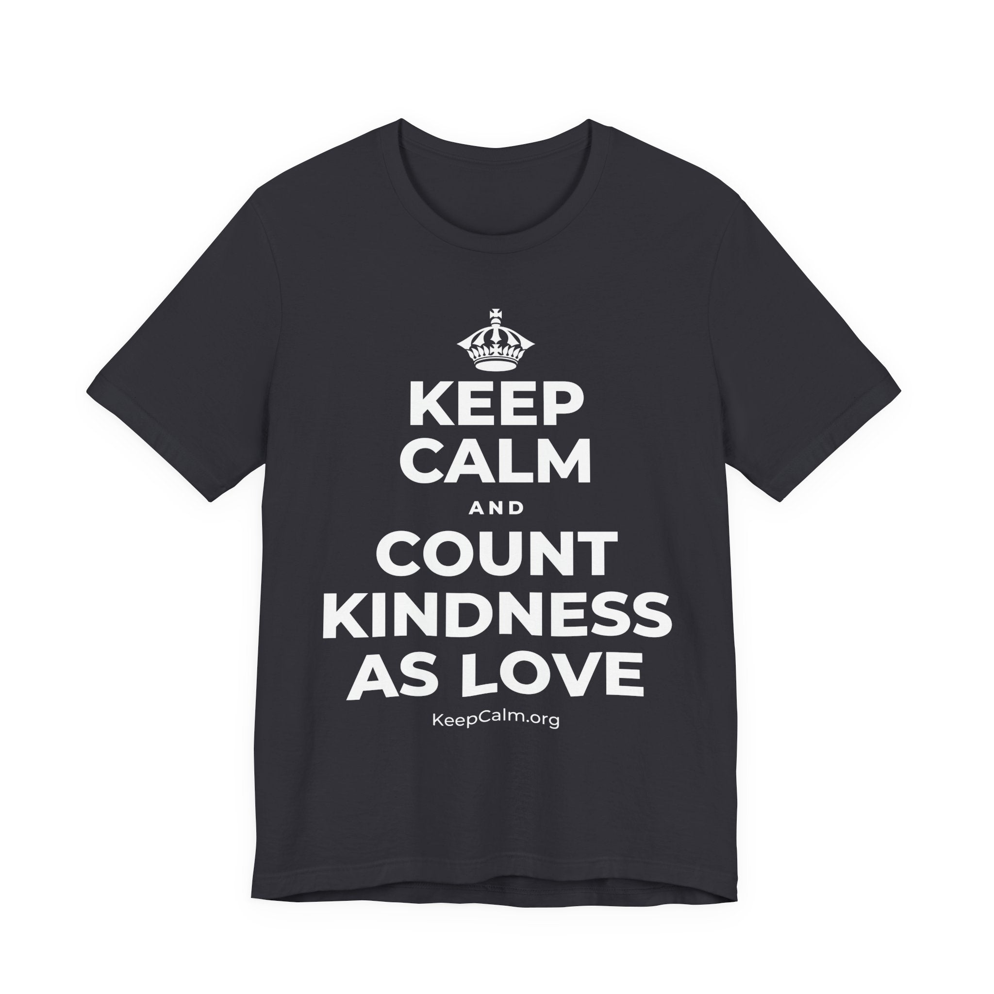 KEEP CALM AND COUNT KINDNESS AS LOVE T-Shirt (Baby Blue–Silver)