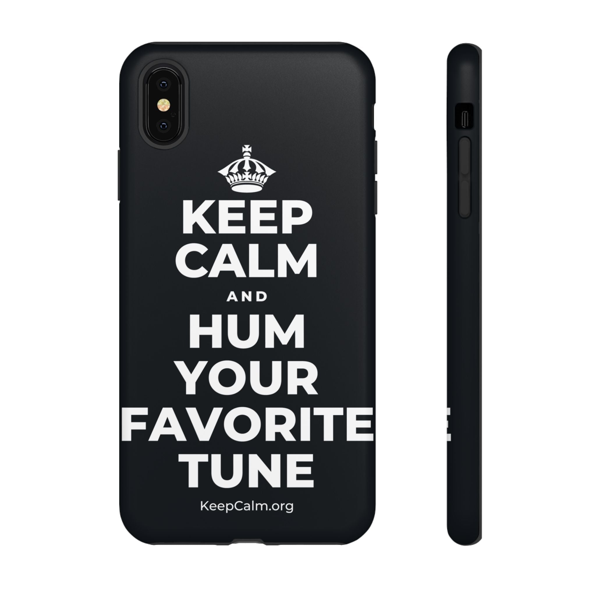 KEEP CALM AND HUM YOUR FAVORITE TUNE Phone Case (Dark)