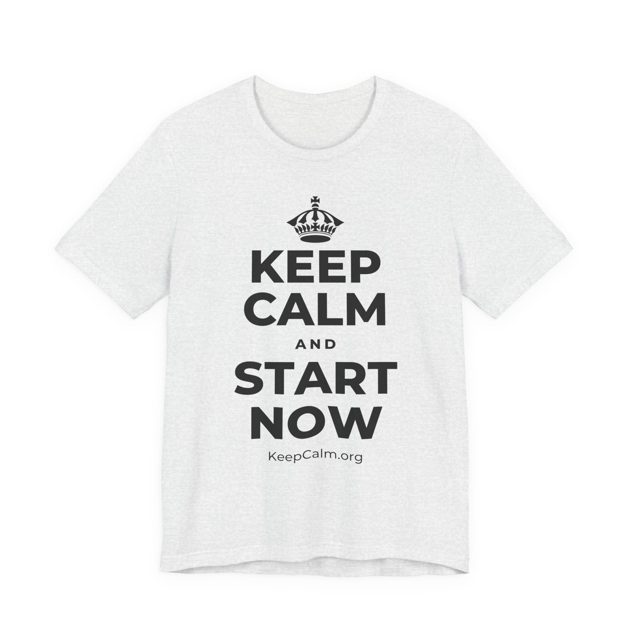 KEEP CALM AND START NOW T-Shirt (Soft Cream–Heather Mauve)