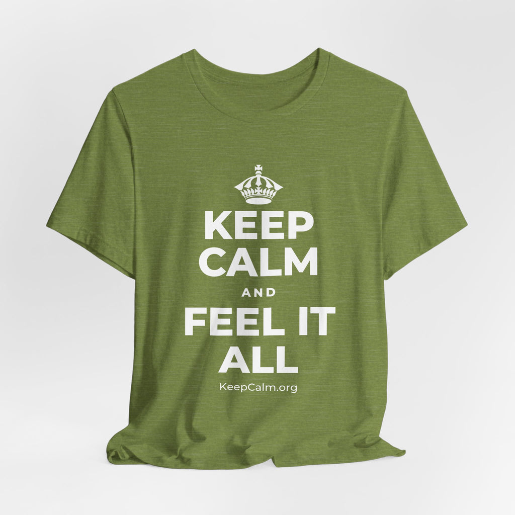 KEEP CALM AND FEEL IT ALL T-Shirt (Baby Blue–Silver)
