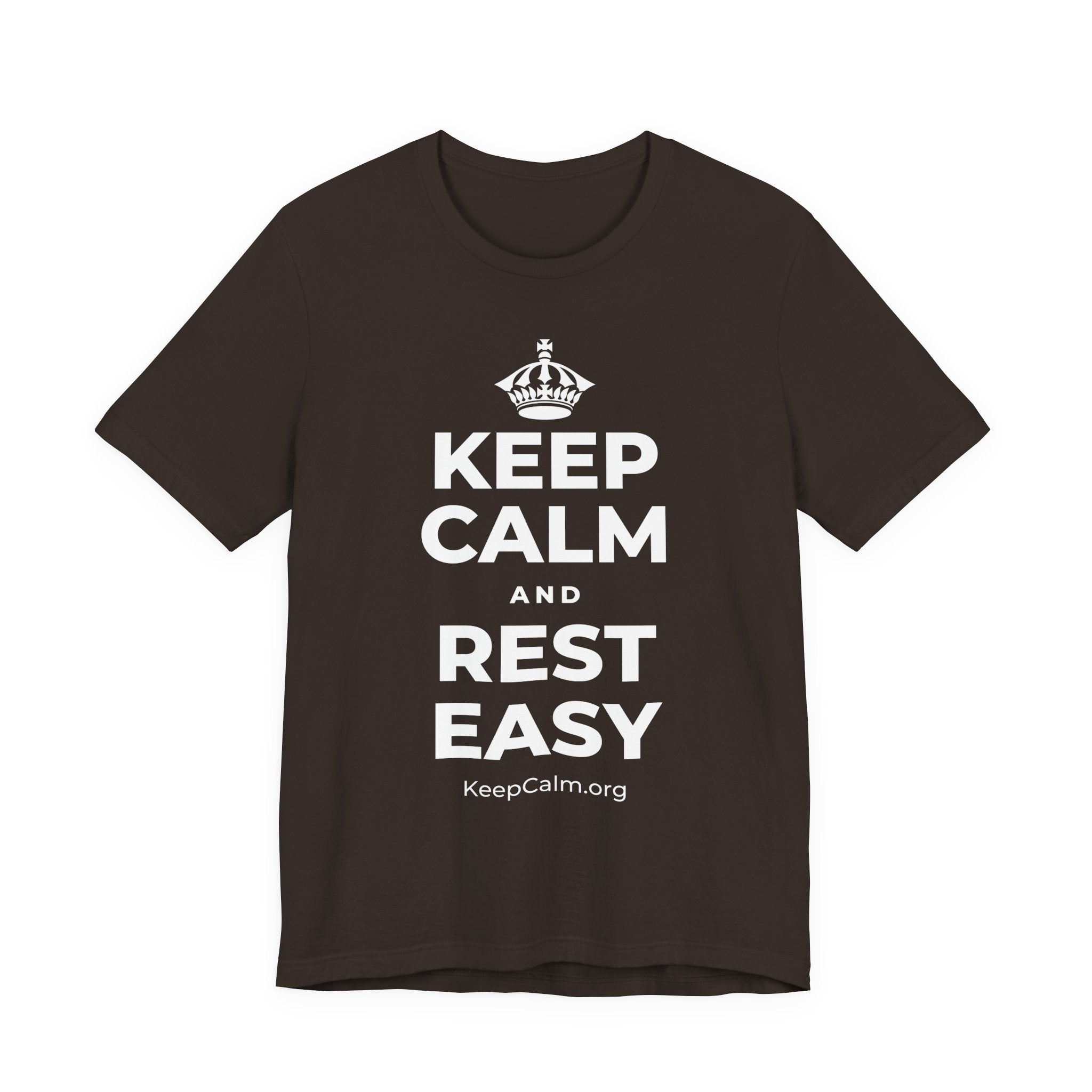 KEEP CALM AND REST EASY T-Shirt (Soft Cream–Heather Mauve)