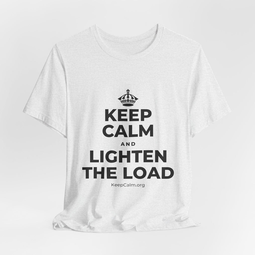 KEEP CALM AND LIGHTEN THE LOAD T-Shirt (Soft Cream–Heather Mauve)