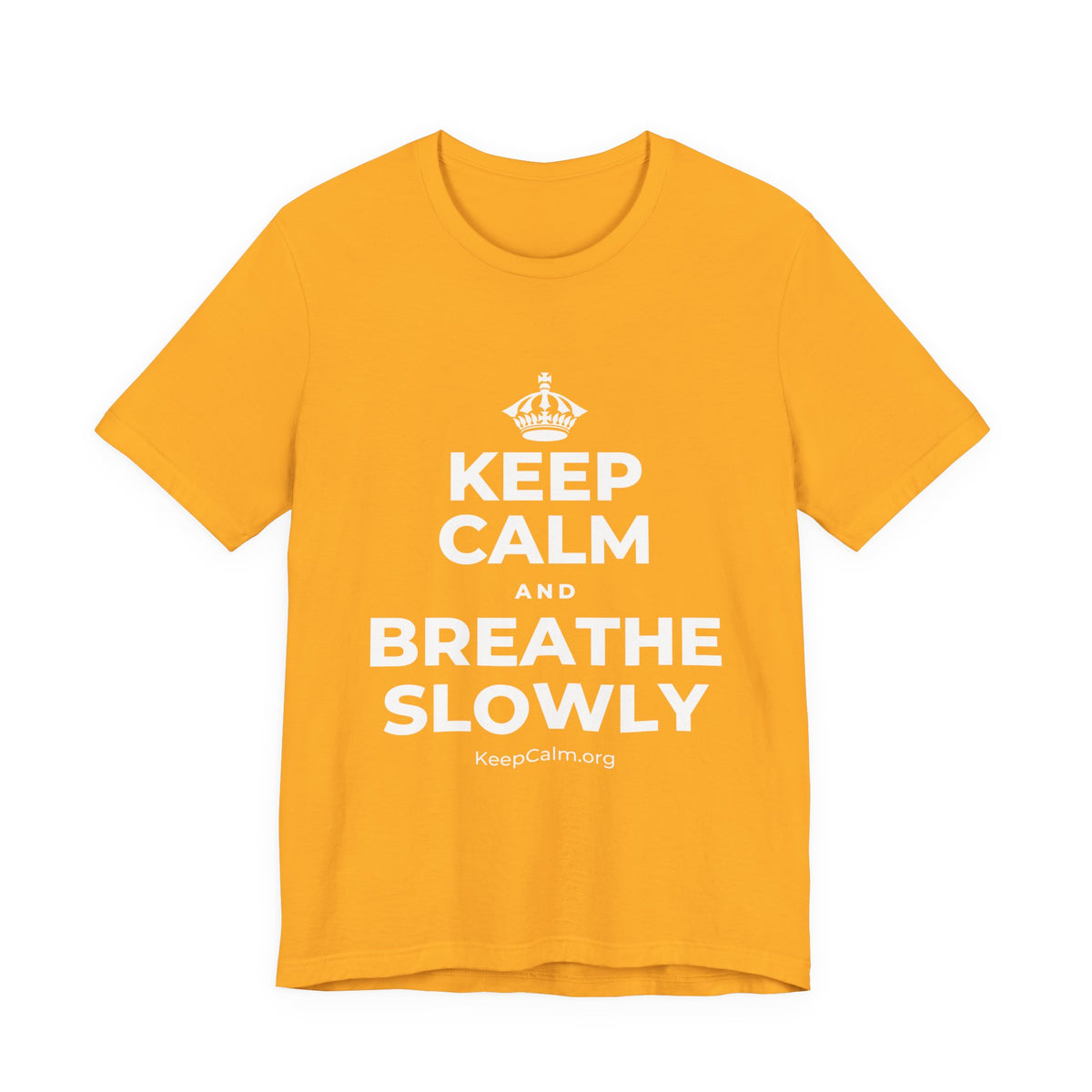 KEEP CALM AND BREATHE SLOWLY T-Shirt (Baby Blue–Silver)