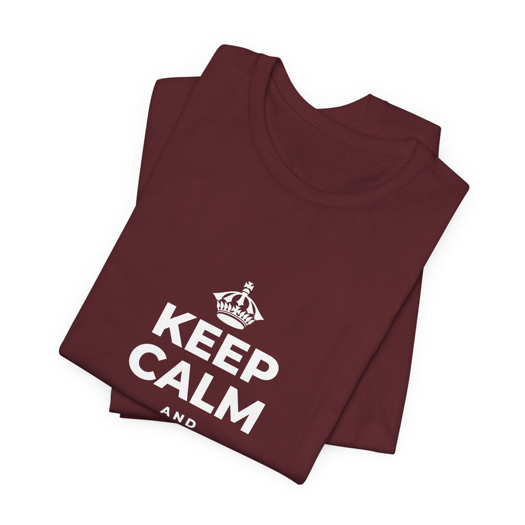 KEEP CALM AND KEEP DREAMING T-Shirt (Baby Blue–Silver)