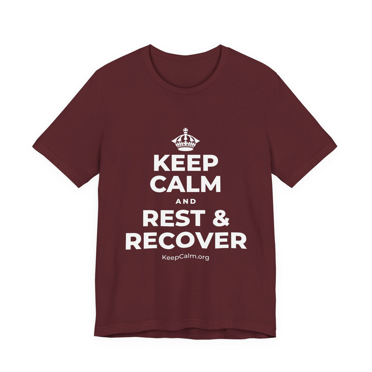 KEEP CALM AND REST & RECOVER T-Shirt (Baby Blue–Silver)