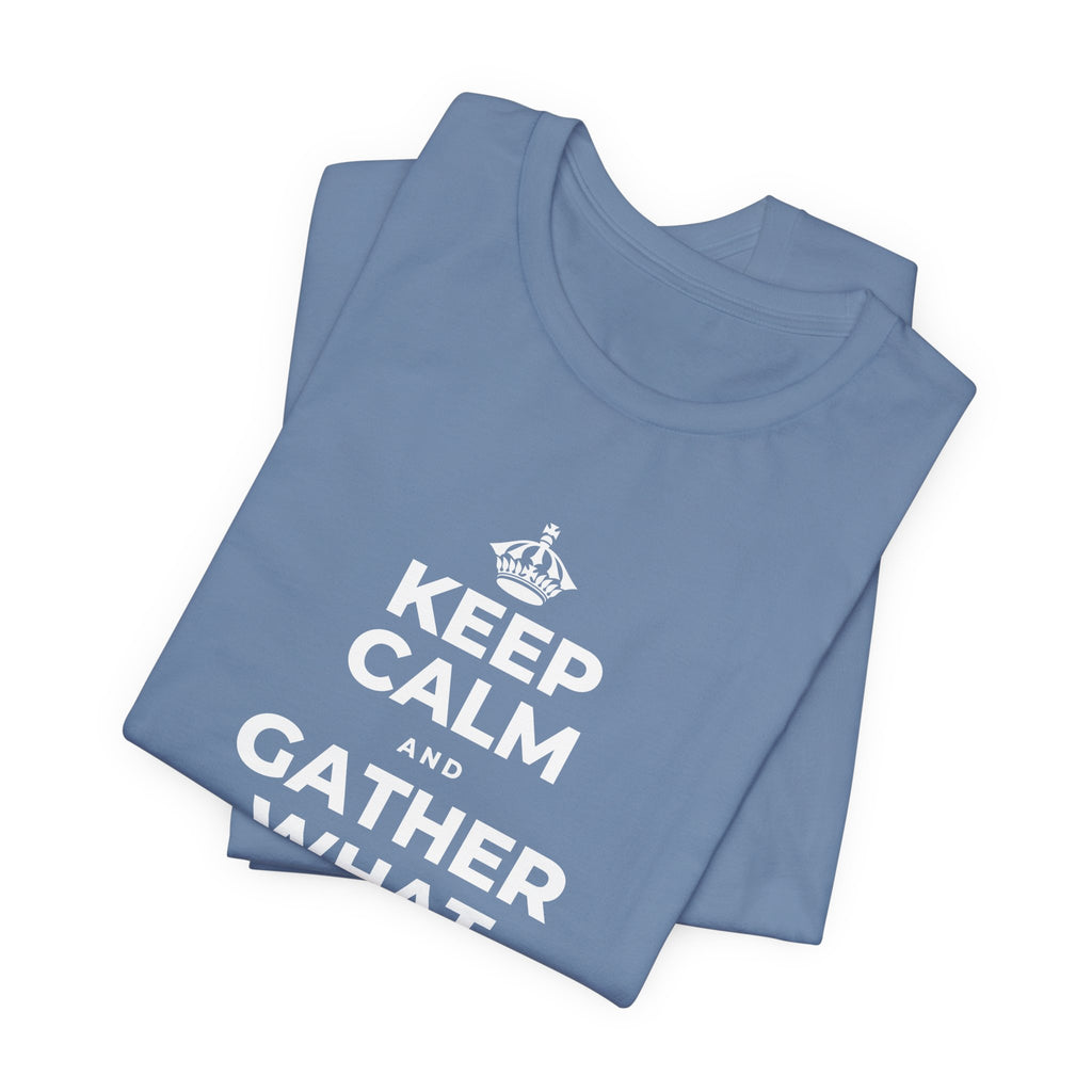 KEEP CALM AND GATHER WHAT YOU'RE GRATEFUL FOR T-Shirt (Soft Cream–Heather Mauve)