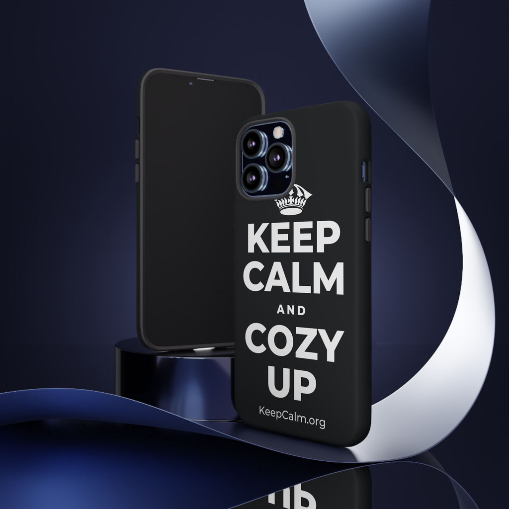 KEEP CALM AND COZY UP Phone Case (Dark)